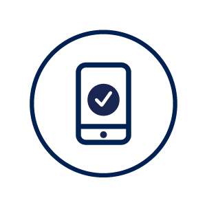 Fulton Votes icon featuring a miniature phone with a check icon inside a circle 