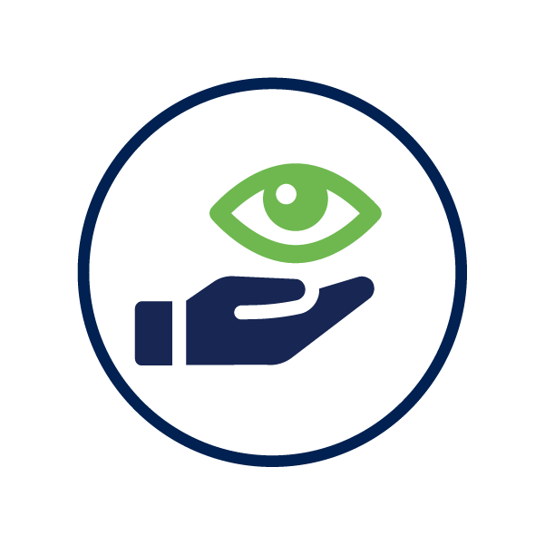 eyeball with hand underneath