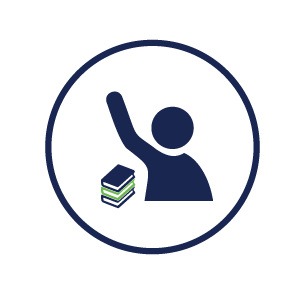 icon representing volunteering at the library