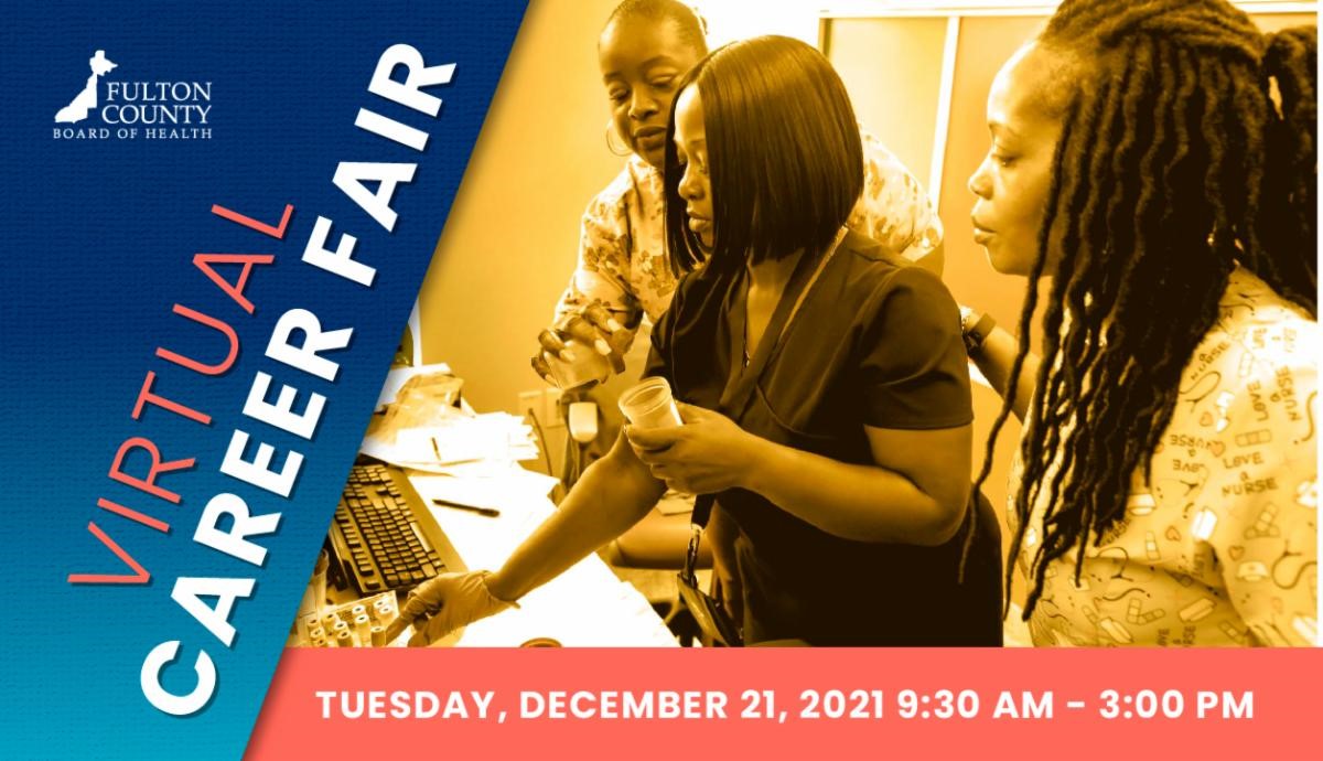 three people at career fair