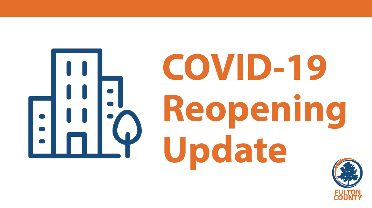 COVID-19 Reopening Update icon of building and tree